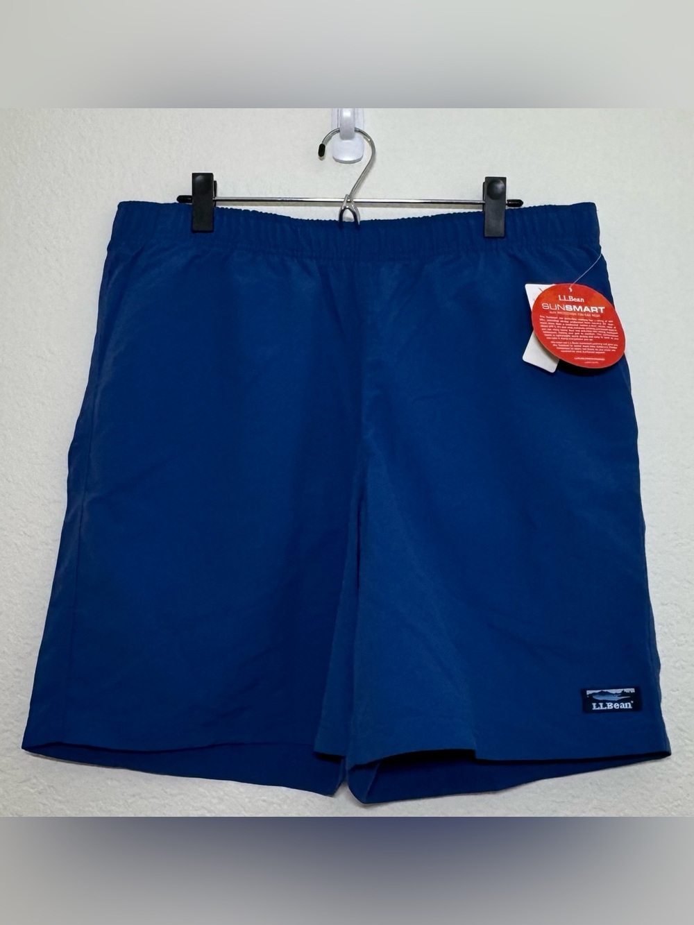 LL Bean Cobalt Blue Classic Supplex Sport Shorts Lined Swim Trunks 8”